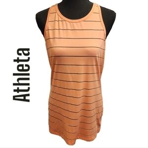 Athleta womans coral stripped racer back tank top size small